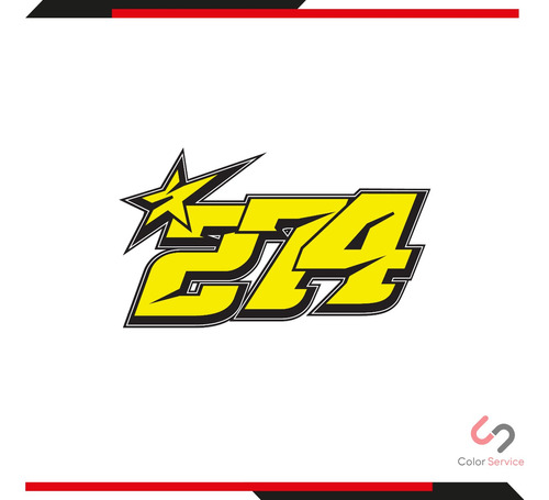 Sticker Calca Número Racing Tuning #274 Vinil 2 Pieza