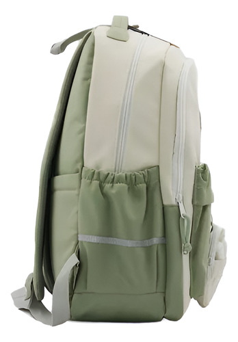 Mochila Juvenil Escolar Viaje Reforzada Garco. Color Verde Claro Diseño De La Tela Liso
