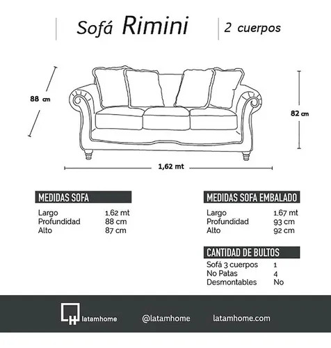 Living Rimini 3-2 Tela Velvet - Latam Home