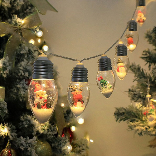Cadenas Led Navideñas De Bolas De Nieve Con Luces Nocturnas