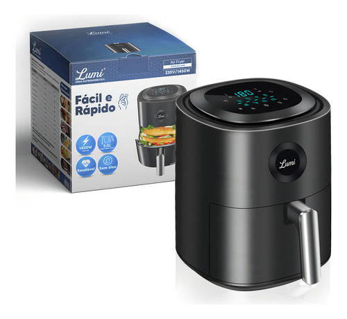 Fritadeira Sem Oleo Air Fryer Digital Facil E Rapido 5 Litros 1450w 220v Rfe:7103 Coleção Luna Lumi