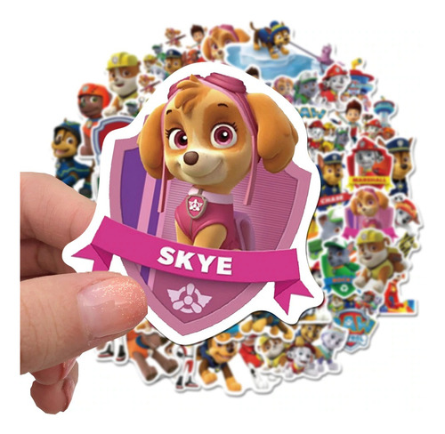 50 Etiquetas Adhesivas Stickers Pegantina Paw Patrol