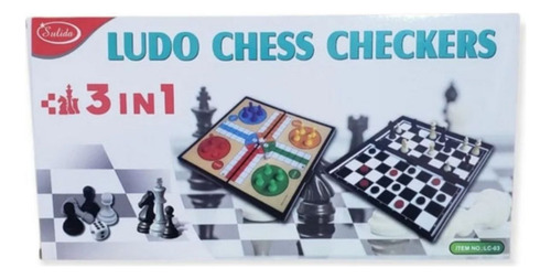Juego De Mesa Magnetico 3 En 1 Ludo Damas Ajedrez 24cms