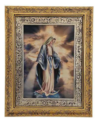 Cuadro De Virgen Medalla Milagrosa   48x60 Cm