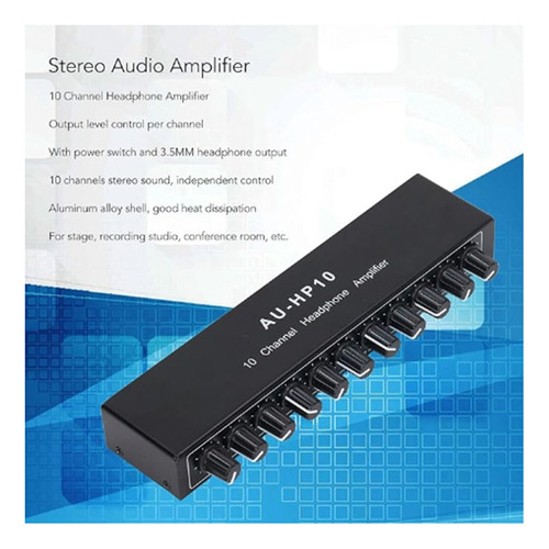Amplificador De Audio Au-hp10 Para Auriculares De 10 Canales