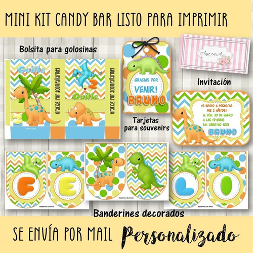 Candy Bar Mini Kit Imprimible Dino Baby #5 Dinosaurios Bebé | MercadoLibre