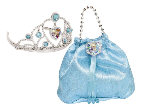 Frozen Corona Y Cartera Celeste Original Ditoys