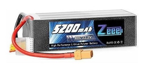 Bateria 22.2v 5200 Mah 6s Lipo Con Conector Xt90 Xt60 Ec5 