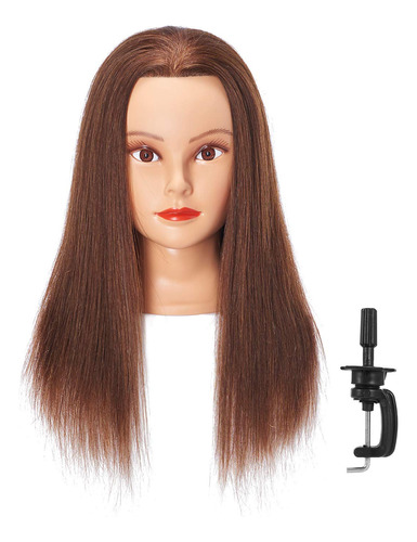 Hairlink 6611lb0414h - Cabeza De Maniqu Con Pelo Humano Para