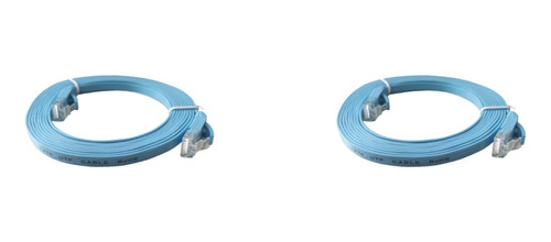 2 Cables De Red Ponchado Plano Categoria 6 De 3 Mts 23 Awg