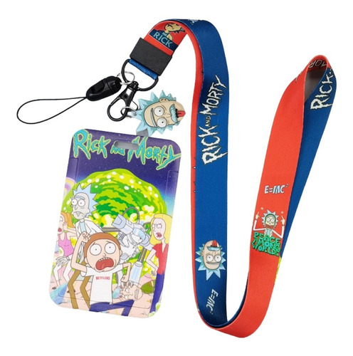 Portacredencial + Lanyard Rick And Morty Netfleks