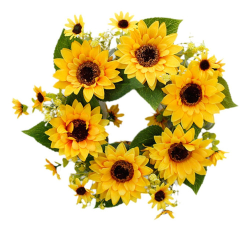 Corona De Girasoles Artificiales, Corona De Verano, Corona
