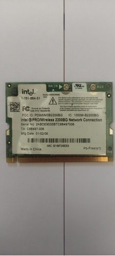 Tarjeta De Red Wiffi Intel Wireless 2200bg Sony