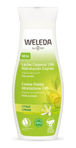 Leche Corporal Hidratante De Citrus Weleda Celiaco Vegano