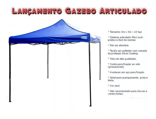 Gazebo Articulado Em Alumínio 3x3m