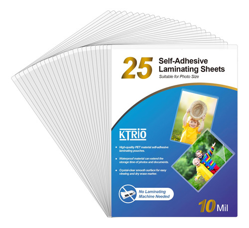 Ktrio Hojas De Laminacion Autoadhesivas De 4.5 X 6.5 Pulgada