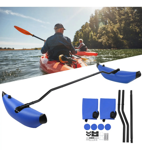 Kit Stabilizzatore Gonfiabile Per Kayak | Due Galleggianti In PVC | Colori Bianco, Blu O Giallo | Adatto Per Pesca E Principianti | Facile Da Installare