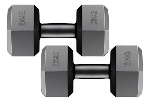  Justgofit Dumbbell Par de 3 kg (total 6kg) Preto