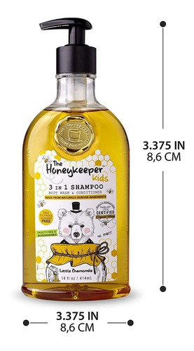 The Honey Keeper Shampoo Orgánico Para Bebés 3 Pack Con Miel