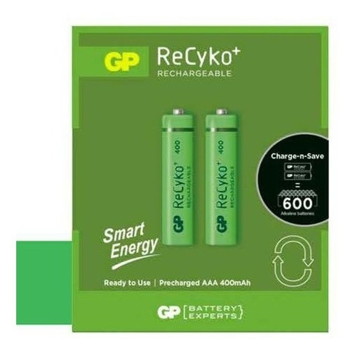Bateria Recargable Aa Gp Recyko 1000mah Pila Pack 2