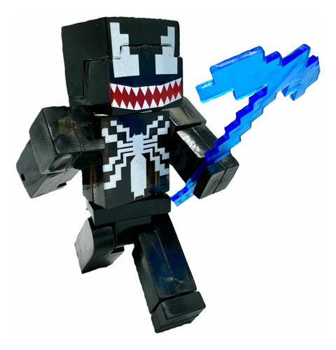 Figura Minecraft Muñeco Articulado Venom Luz Led Bootleg Toy