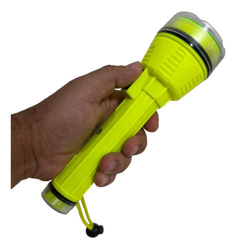 Lanterna Mergulho Pesca Led Recarregável Usb 30m Prova Dágua Lanterna Verde-limão Luz Branco