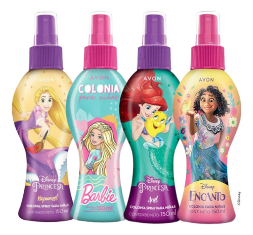 Set Colonias Niñas Princesas Disney Rapunzel Ariel Barbie