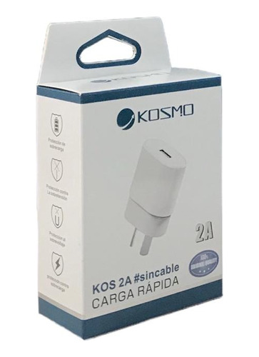 Cargador Cabezal Kosmo Usb 2a Sin Cable 220v Rapido