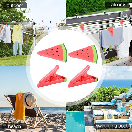 6 Lindos Clips Para Toallas Con Forma De Sandía