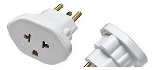 Pino Adaptador Flp Universal 10a. 2 Polos+terra Branco - Kit