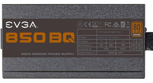 Fuente De Alimentación Evga 850 Bq 850w 80+ Bronze Con 5 Año