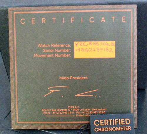 Reloj Mido Great Wall Certificado Cosc A Meses Sin Intereses Acero Inoxidable Acero Inoxidable Blanco (Usado)