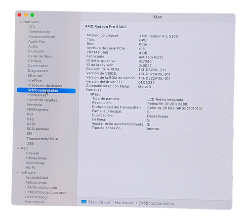 Apple Imac 20,1 Intel Corei5 8gb Ram 256gb Ssd A2115 2020 Plateado (Usado)
