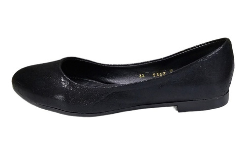 Flats Negro Brilloso Balerina Casual Dama