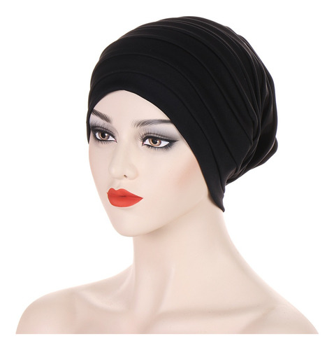 Gorra Con Turbante Plisado Elástico A La Moda Muslim Bonnet