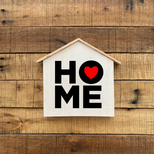 Imagen 2 de 2 de Casita Decorativa De Madera Vintage Home Para Colgar Pared