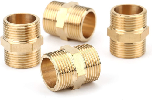   X  Metals Brass Pipe Fitting, Hex Nipple, Male Pipe  ...