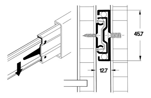 Corredera Telescópica 300 Mm 30 Cm Mueble Zinc Mundo Cima