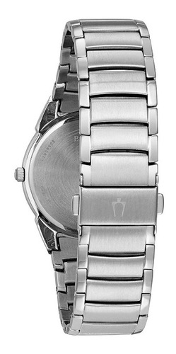 Imagen 2 de 5 de Reloj Bulova Hombre 96b015 Classic Acero Plateado Calendario