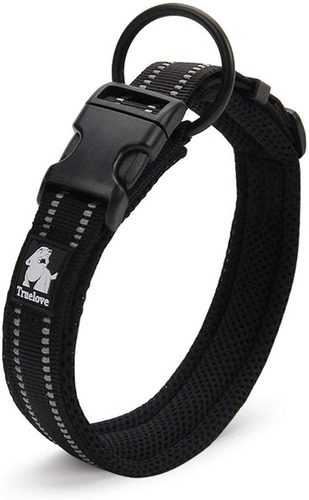 Imagen 2 de 6 de Truelove Collar Perros Acolchado Reflectivo Negro M