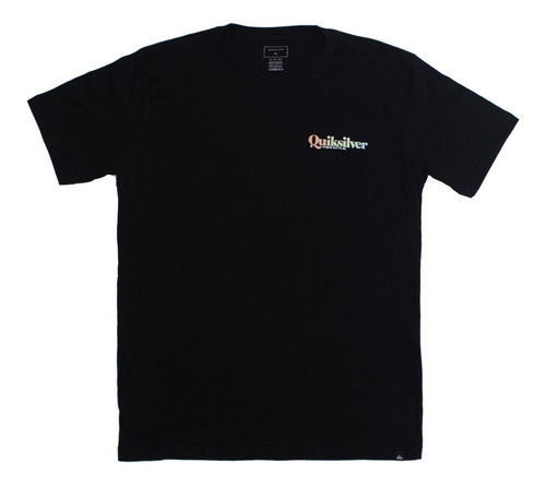 Remera Quiksilver Modelo Arched Bay Negro Estampada