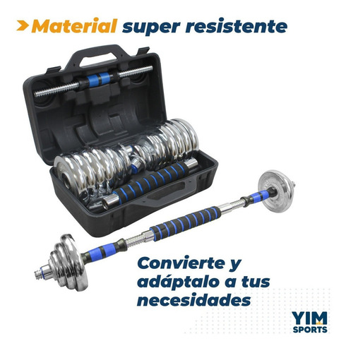 Kit De Mancuernas Pesas 30kg Profesional Gym En Casa Pesas Con Barra Discos Ejercicio Yim Sports
