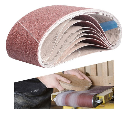 21 Pcs Lija Banda Cinturón 75x533mm Para Pulir Madera