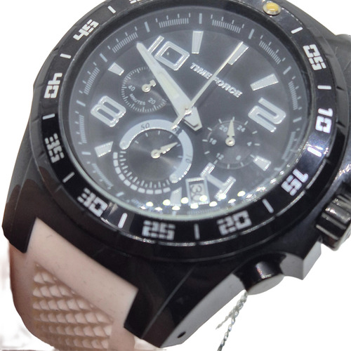 Reloj Time Force Cristiano Ronaldo Cronómetro Acero Negro Blanco Negro Negro