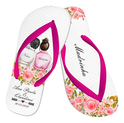 Imagem 2 de 7 de Chinelo Personalizado Barato Economico Pra Casamento 11 Par