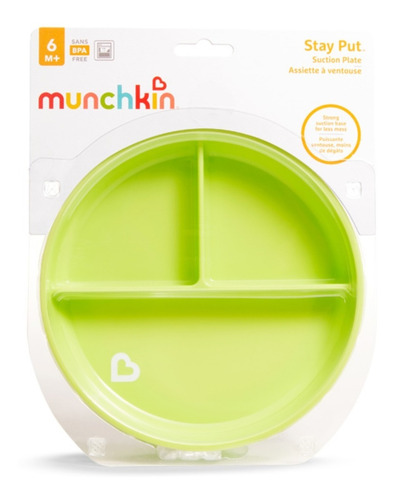 Imagem 5 de 7 de Kit Prato Infantil Divisória Ventosa + Talher Inox Munchkin