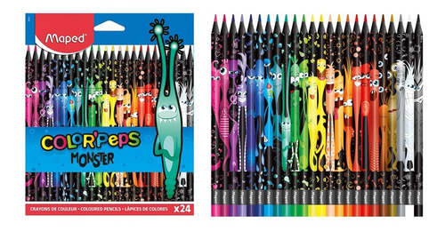 Lapices De Colores X24 Monstruos Divertidos 862624 Maped Edu