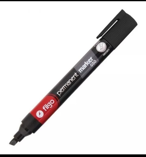 Filgo Marcador Fibron Negro Caja X 12 U.050 Punta Biselada