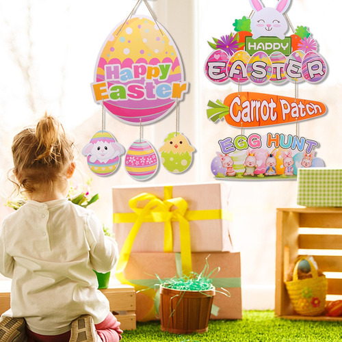 Decoración De Pascua Con Diseño De Conejo Para Colgar En La