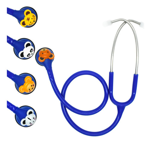 Estetoscopio Pediátrico Medstar De 1 Campana Funny Animal Color Azul